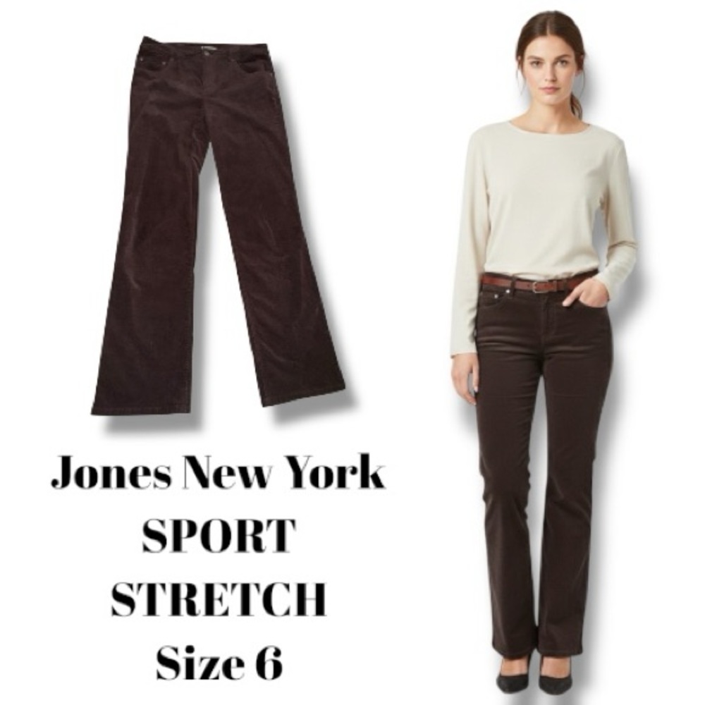 Jones New York Brown Boot-Cut Corduroy Pants